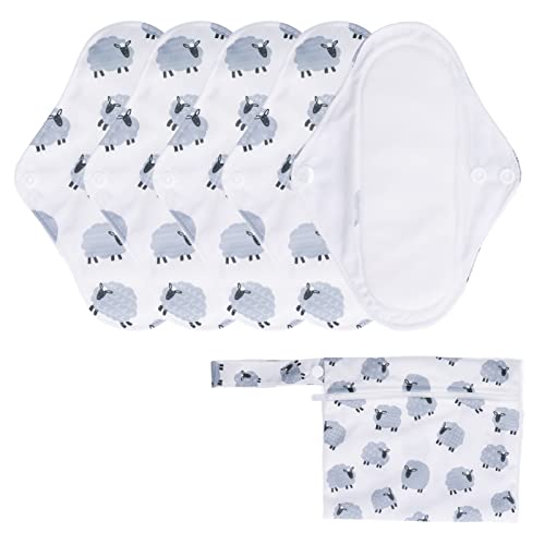 DGLDCSHUAI 5 almohadillas menstruales lavables, con fuerte absorción de agua, cómodas, transpirables, reutilizables, con bolsa de almacenamiento (tipo 2)