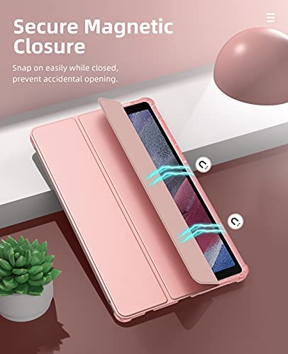 Moko Case Fits Samsung Galaxy Tab A7 Lite 8.7 Inch Sm-T225/T220/T227, Slim Lightweight Smart Case Trifold Stand Case With Soft Tpu Translucent Frosted Back Shell For Galaxy Tab A7 Lite - Rose Gold #TOP6