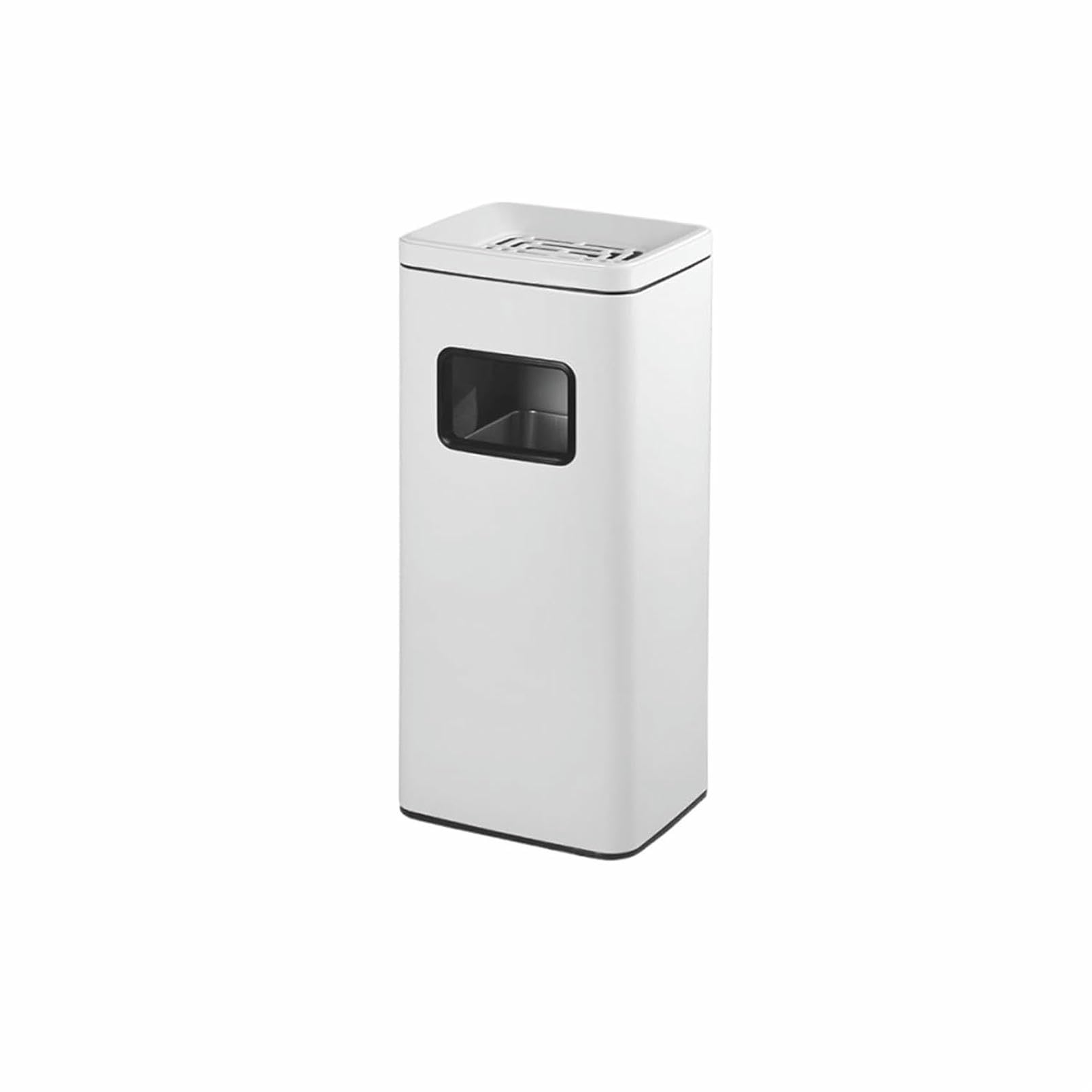 Poubelle de cuisine en acier inoxydable grise pour papier et déchets généraux