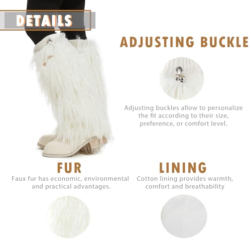 Image of Fur Leg Warmers Furry Faux Fur Winter Leggings Boot Cuffs Toppers for Women