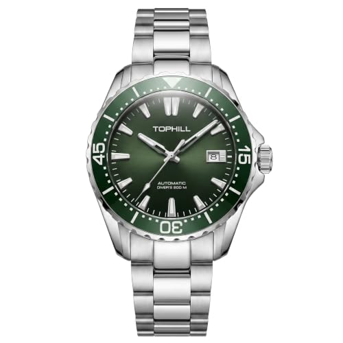 Image of TOPHILL Men Watches Automatic Mechanical Watches - Dive, GMT, Chronograph & Dress Styles | 316L Stainless Steel, Sapphire Crystal, Ceramic Bezel | 5ATM-300M Waterproof with Super Luminous | Classic Business & Sport Casual