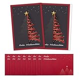 Weihnachtskarten mit Umschlag Set, 20 Stück A6 Karten Weihnachten Klappkarten Frohe Weihnachtsgrußkarten Weihnachtspostkarten für Weihnachtsbaummuster Weihnachtsgrüße Geschenke