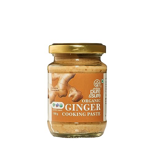 Image of Pure & Sure Organic Ginger Paste 150G | 100% Fresh Adrak Chutney | Naturally Processed & Thick | Homemade Taste & Quality for Cooking | No Additives & Chemical