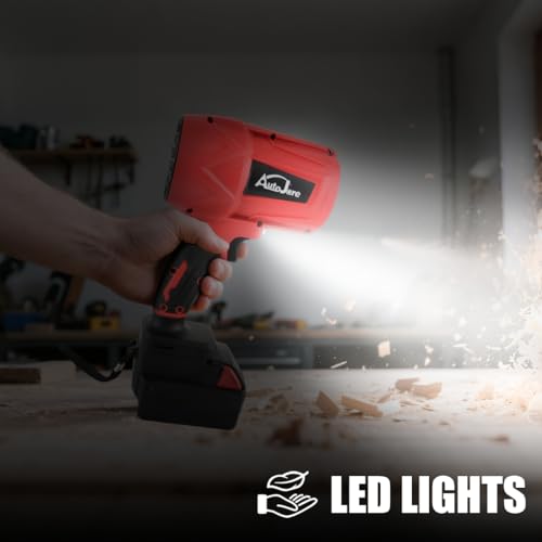 AUTOJARE Cordless Leaf Blower Compatible with Milwaukee m18 Battery Brushless Handheld Jet Fan Variable Speed 30000RPM Electric Blower for Home Cleaning, Car, Outdoor, Dust Clearing (NO Battery) - Thumbnail 2