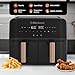 Belaco Air Fryer, 9L Dual Zone, Digital Display, Rapid Air Circulation, Air Fryers, 60 Min Timer, Adjustable Temperature, Dishwasher Safe Basket BEL-AF-03 Smart Finish