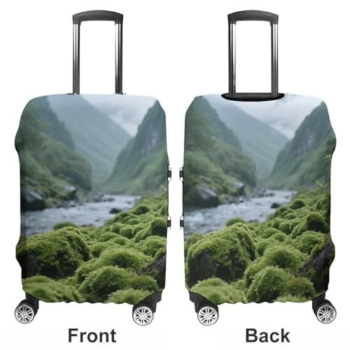 Densely Growing Plants Elastic Luggage Cover Suitcase Protector for 19-32 Inch Suitcases | Universal Stretchable Travel Bag Cover | Anti-Scratch, Washable with Zipper Closure XL3
