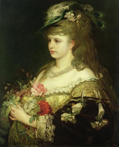 Image une jeune fille par Hermann Kaulbach toile paysage peinture décoration salon 60x90