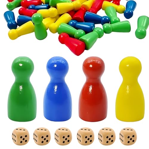 LACHT Pions de jeu,96 Pièces Figurines de Jeu en Bois,Pions...
