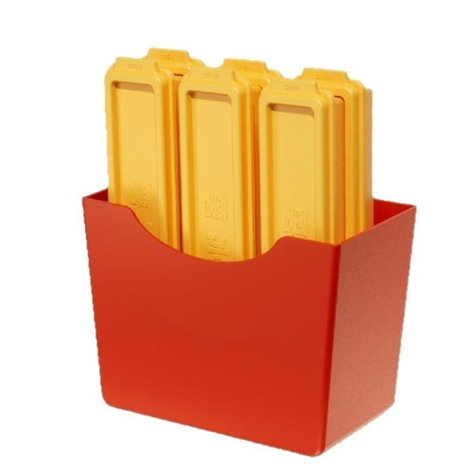 6 hieleras en forma de papas fritas con caja magnética miniatura 6