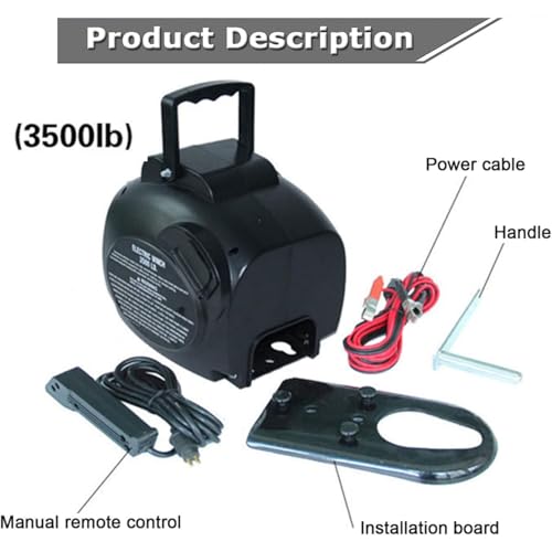Winche eléctrico 3500 lb para vehículos y embarcaciones miniatura 2