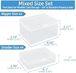 neotidy Playing Card Storage Box Set of 6, Clear Plastic Playing Card Cases Organizer with Snap Lid, Mixed Sizes Card Game Storage for UNO Cards, Standard Decks, Trading Cards, Card Game Holder Case