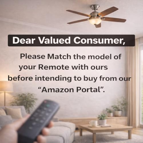 Image of Compatible with Crompton Ceiling Fan Remote Control Wireless for Smart & Easy Operation with Sleep Mode, Timer Mode and Speed Adjustment (Fan Not Included) (Pack of 1 Pc) (Black)