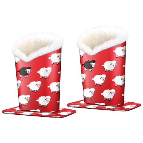 Image of Pack of 2 Plush Lined Eyeglasses Holder Stand Protective Glasses Case For Desks Or Nightstands