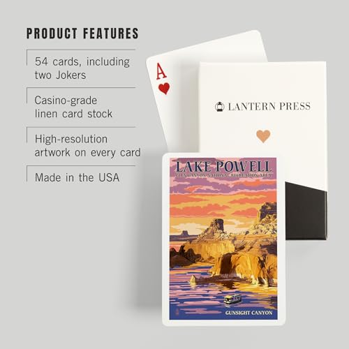 Lantern Press Naipes Poker Lake Powell y Sunset 52 Cartas miniatura 3