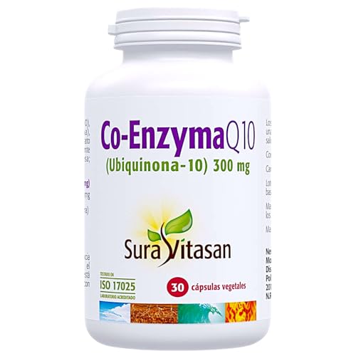 Sura Vitasan Coenzima Q10 30 Cápsulas Vegetales - (Ubiquinona) 300mg - Alta Potencia Clínica - Energía Celular, Antioxidante y Salud Cardiovascular - Apoyo Muscular frente a Estatinas