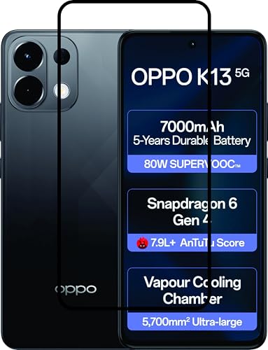Image of Tempered Glass Screen Protector Compatible For Oppo K13 5G with Easy Self Installation Kit