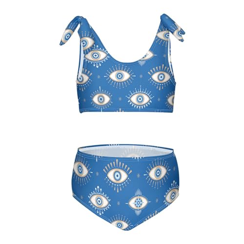 Wusikd Evil Eye Girls Swimsuits Two Piece Blue Eyes Swimwear Bikini Set for for Girls Size 11-12T
