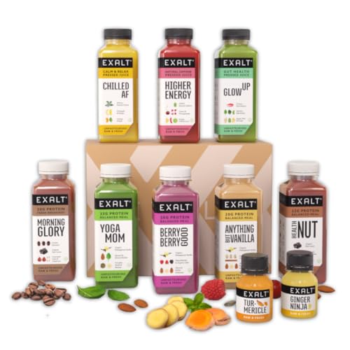 EXALT 3-Day Juice Cleanse - Whey, Vegan & Collagen Detox Drink with Caffeine
