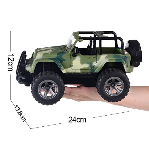 UXRPTU Car Toy 1:16 Off-Road Military Fighter Friction Powered Toy Vehicle with Fun Lights and Sounds