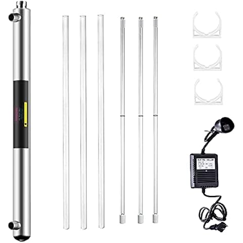 Geekpure Whole House UV Water Filter– UV Water Purifier with Extra 2 UV Filter +2 Quartz Sleeve- (12 GPM) Cover