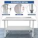 HARDURA Stainless Steel Prep & Work Table 30 x 60 Inches NSF Heavy Duty Commercial with Undershelf and Backsplash, Galvanized Legs for Commercial Food Prep