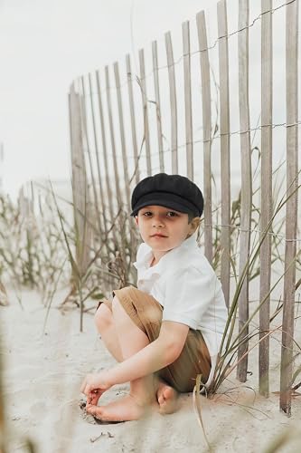 Kids Boys Girls Youth Newsboy Cap Adjustable Visor Wool Beret Hats Vintage Octagonal Hat4