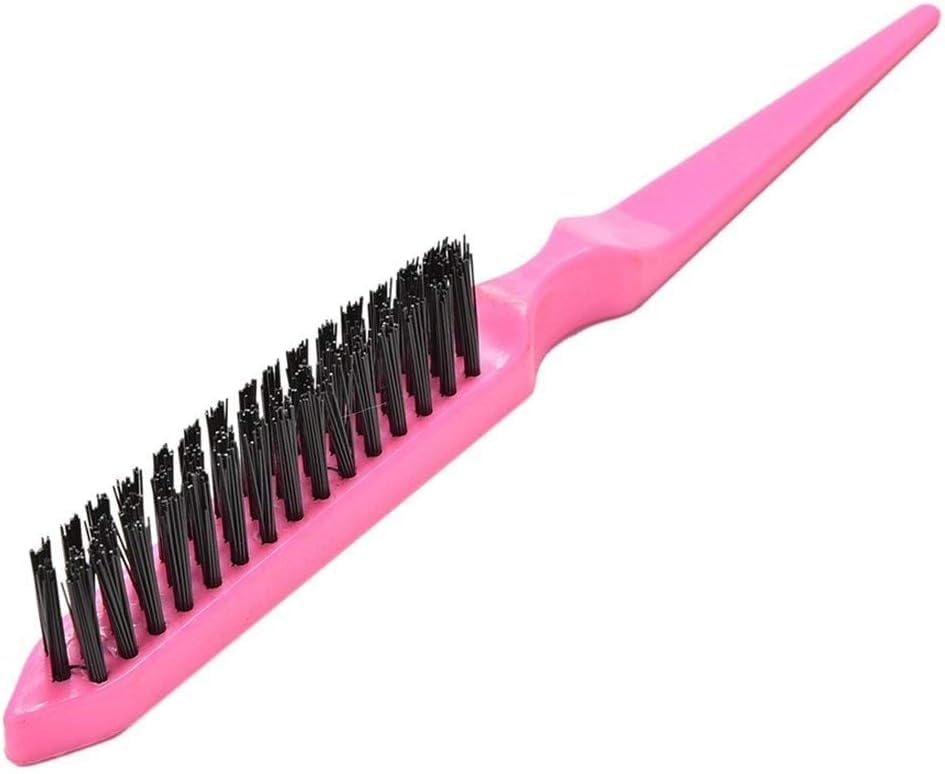 Image of Teasing Brushes, Hair Brush,Three Row Salon Bristle Brush, Rat Tail Comb Brish Hair Root Teasing Hair Brush