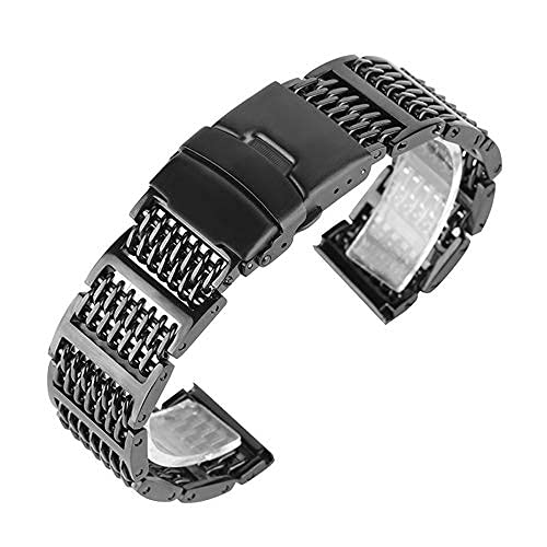 Bracelets de montre acier inoxydable 20 22 24 mm argent noir or fermoir pliant barres ressort