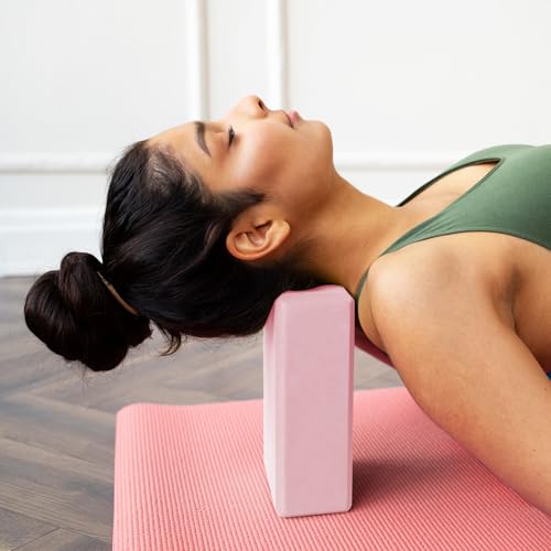 Lixiluxia Yoga Block 2er Set, Yoga Blöcke, Klötze Würfel, Rutschfeste Erwachsene Yogablock, Yogablöcke aus EVA Schaumstoff, Yogaklotz für Pilates, Meditiation Rosa