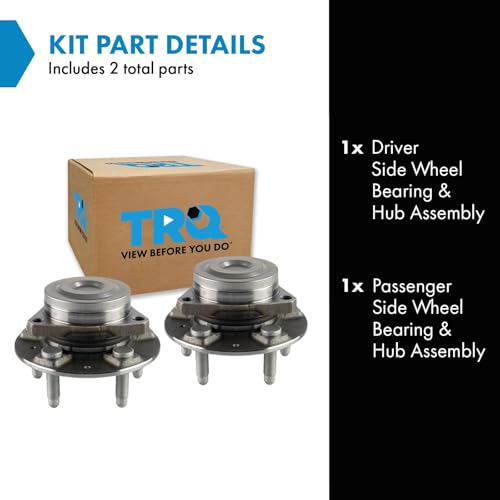 Image of TRQ 2 Piece Front Rear Wheel Bearing & Hub Assembly Set with ABS Sensor Compatible with 2019-2020 Buick Envision 2016-2019 Cadillac ATS CT6 CTS 2018-2021 Chevrolet Camaro