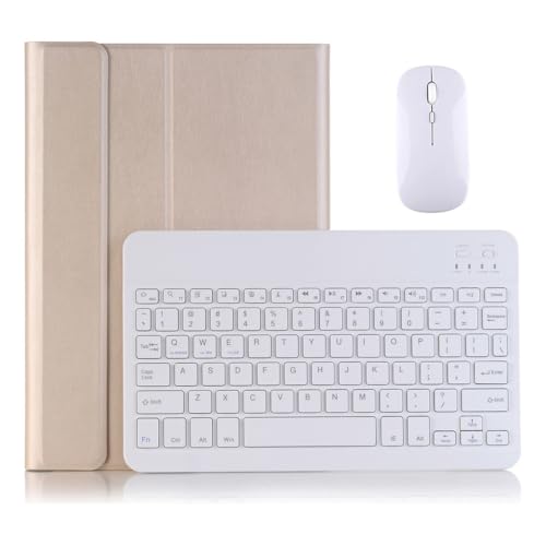 Capa Tablet + Teclado + Mouse Para iPad Pro 11 Polegadas (ouro, teclado retroiluminado)