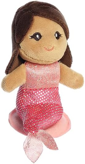 Aurora® Adorable Shoulderkins™ Pink Coral Mermaid™ Stuffed Animal - Fun Buddy that Can Go Everywhere with You - Perfect for Kids 3+ Years and Costumes - 4 Inches