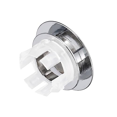 QUARKZMAN 2Stk Spüle Trimmung Überlauf Deckel Spüle Überlauf Ringe 25.5mm Bad Küche Becken Ablaufdeckel Locheinsatz Rund Kappen Silber