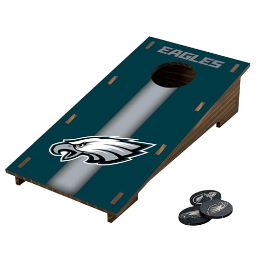 Philadelphia Eagles NFL Desktop Cornhole Set Brown Wood