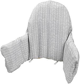 Lomgwumy High Chair Cushion, New Type High Chair Cover Pad/pad for High Chair,highchair Cushion for IKEA Antilop Highchair,Built-in Inflatable Cushion,Baby Sitting More Comfortable (Gray Stripes)
