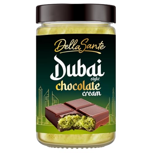 DellaSante - Pistaziencreme Dubai Style 190g mit Kadayif Gebäck Süßer Aufstrich im Glas Cremiger Pistazienaufstrich für Desserts und Gebäck Orientalische Süßcreme mit Pistazien
