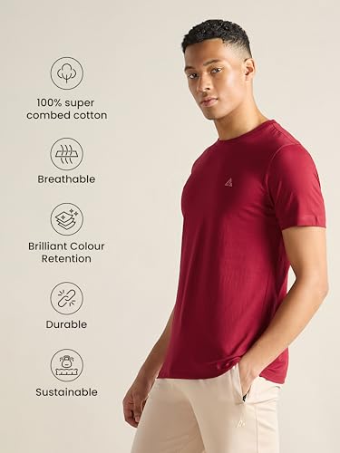 Image of Clans & Hans Men's Super Combed Cotton T Shirt, Regular Fit Round Neck Tshirt, Half Sleeves, Plain T-Shirt for Men