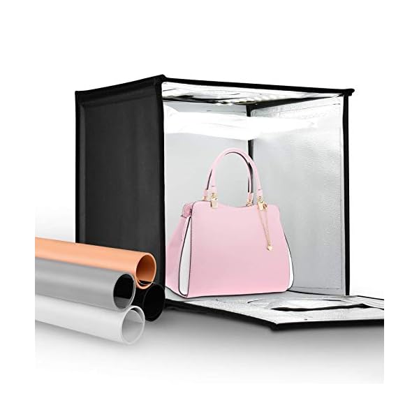 Andoer Fotostudio Set, 40×40×40cm, LED-Fotobox Lichtbox Lichtwürfel Profi Fotografie Lichtzelt Faltbare Fotolichtbox mit…