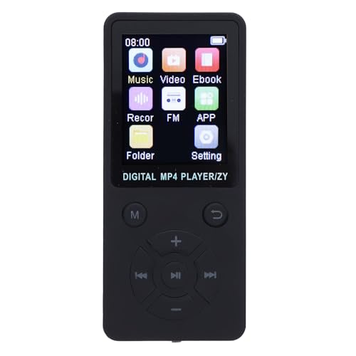 Cryfokt Reproductor de Música de Alta Fidelidad Bluetooth, Reproductor de MP3 Portátil Inalámbrico para Correr en Bicicleta, Pantalla de 1,8 Pulgadas (Black)