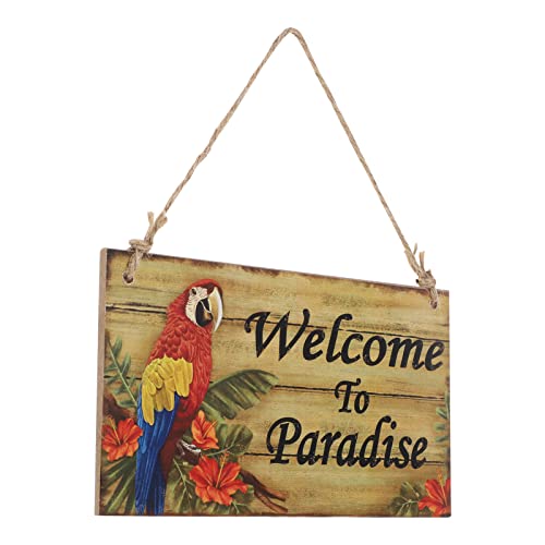 Bestoyard Welcome To Paradise Wooden Signs Hawaiian Luau Summer Beach Party Hanging Sign Wall Sign Decoration #TOP12