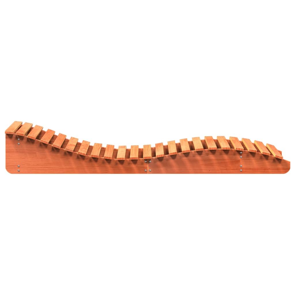 Lettino prendisole marrone cerato in legno di pino massiccio, 205 x 80 x 31,5 cm, sdraio da giardino pieghevole con ruote, per terrazza, balcone, piscina, spiaggia, campeggio, benessere, relax
