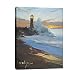 JZLDZS Large Lighthouse Wall Art, Dark Coastal Decor Beach Decorations for Living Room Bedroom, 24x32 Inch Framed Ocean Canvas Painting Print