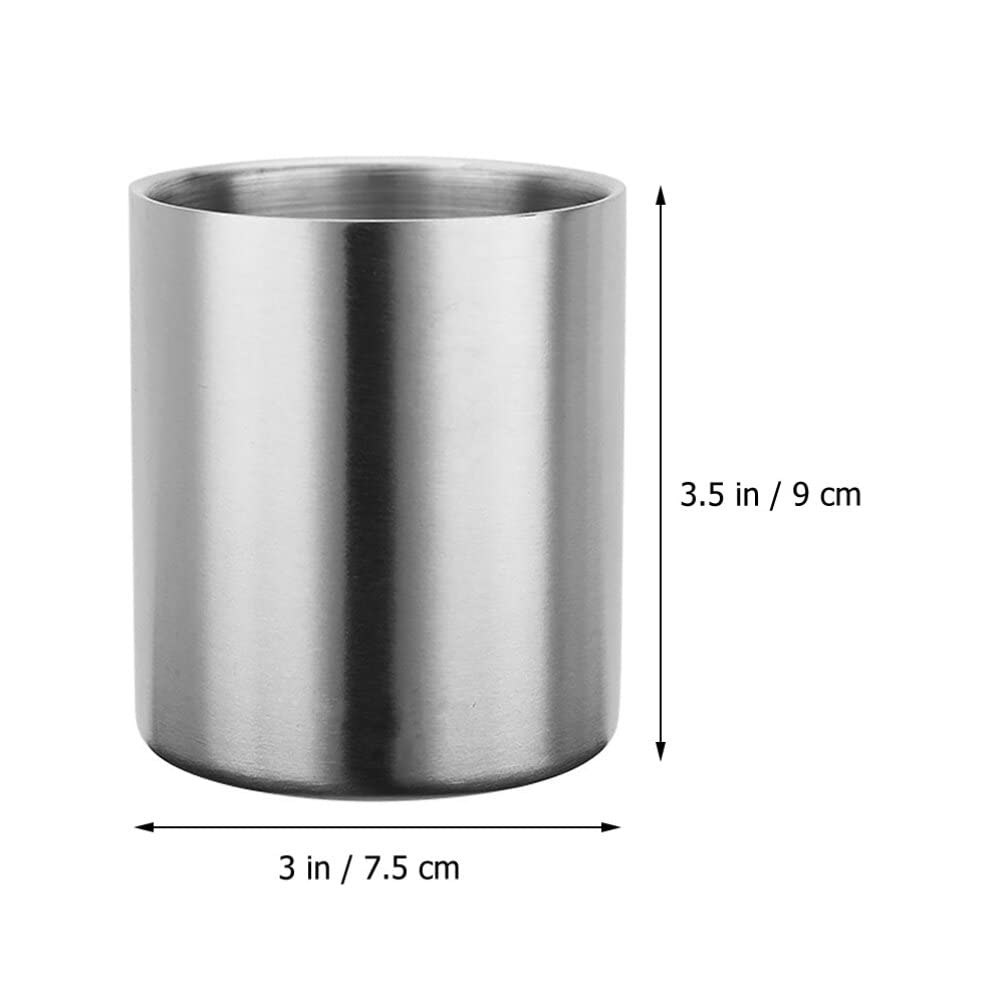 Kichvoe Double Layer Stainless Steel Water Cup Daily Use Milk Cup Camping Cups Double Walled Mug Beverage Cup Household Mug Espresso Coffee Cups Without Handle Metal Cup
