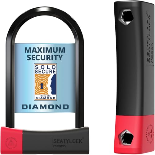 SeatyLock Mason Fahrrad Bügelschloss - Patentiertes Fahrradschloss mit Schlüssel für hohe...