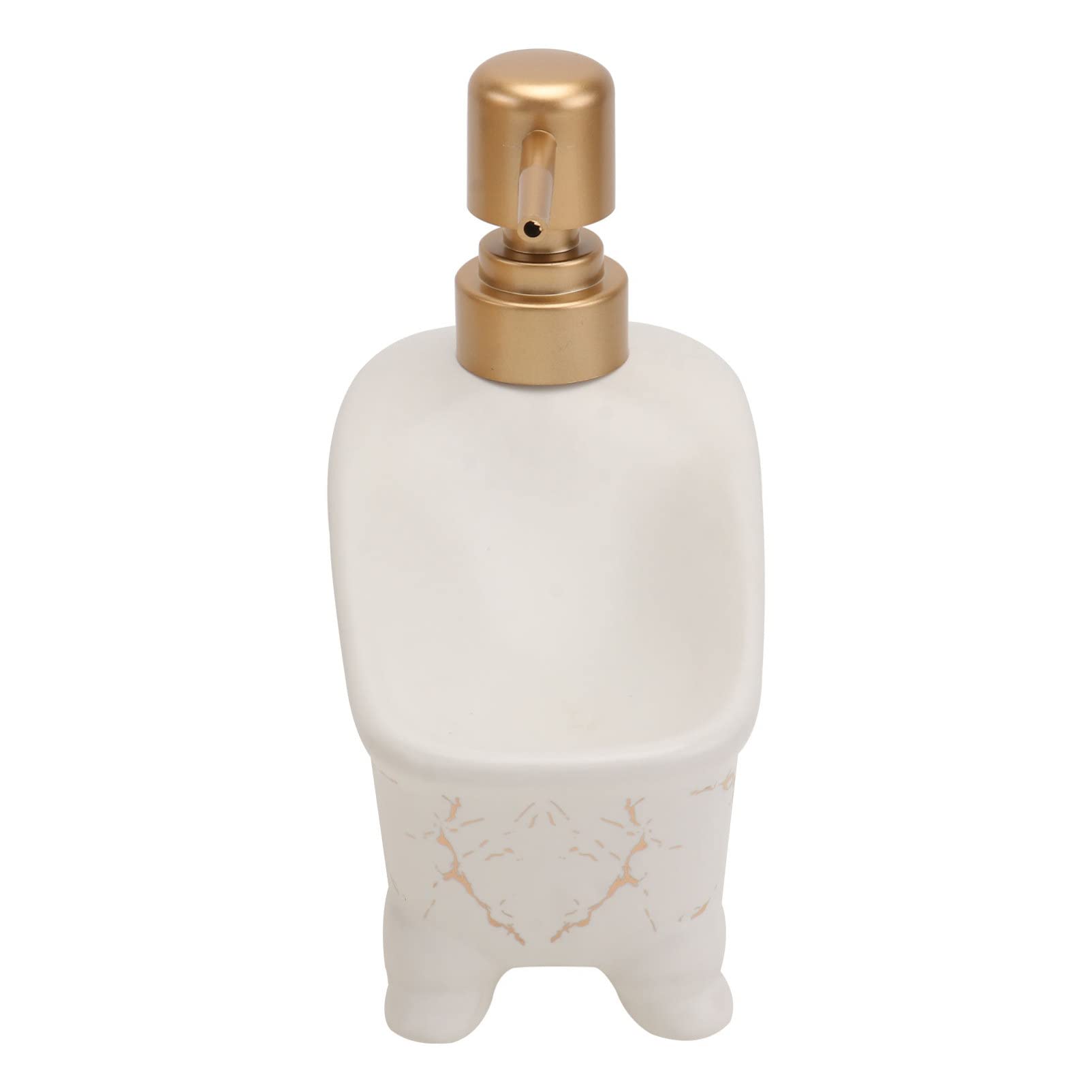 Flacone Vuoto Per Lozione a Pressione in Ceramica Bianca Effetto Marmo, Bottiglia Manuale Per Sapone Liquido e Shampoo Portasapone Integrato, Resistente e Antigoccia Per Bagno e Corpo