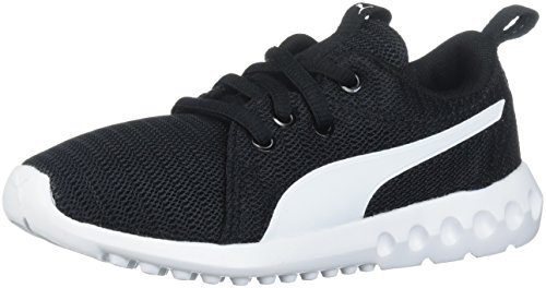 PUMA unisex child Carson 2 Sneaker, Black/White, 3 Little Kid US