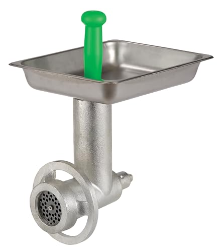 Commercial Universal Meat Grinder Attachment for Mixers with #12 Hubs, Cast Iron Meat Grinder with Plastic Tamper (30R-035)