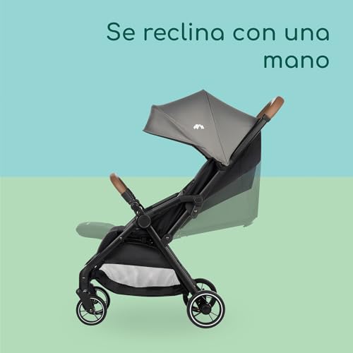 Bebeconfort Sunlite, Silla paseo bebé, 0-4 años(máx. 22kg), Silla de paseo ligera (7,2kg), Posición tumbada, Plegado automático y compacto, Reclinado con 1 mano, Gran Cesta (5 kg), Tinted Grey - imagen 6