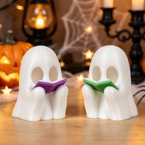 2Pack 3D Printed LED Reading Ghost Halloween Decorations Indoor - image 7