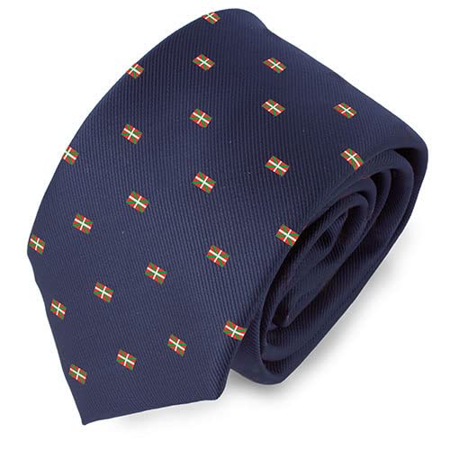 Cravate Ikurriña Euskadi bleu marine un accessoire de costume raffiné
